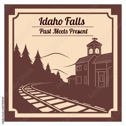 Idaho Falls Past Meets Present Vintage Train Station and Railroad Tracks