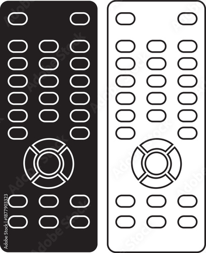 remote control icon. Television control by remote. Electronic device. Smart Remote Control Icon. Using tv control sign. Tv keypad business concept. Remote Control Icon Outline Vector Illustration