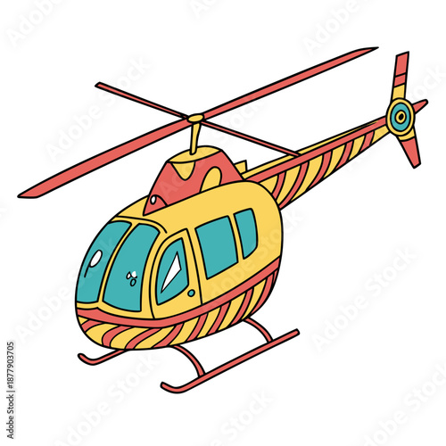 Colorful cartoon helicopter