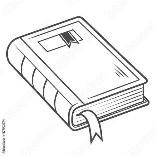 Closed book with ribbon