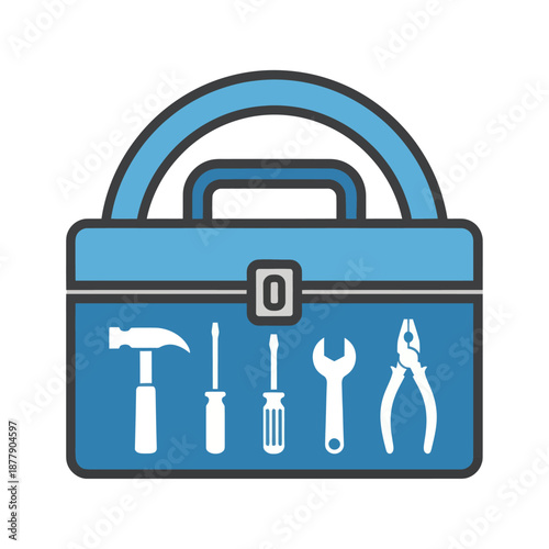 Toolbox with Various Tools Inside.