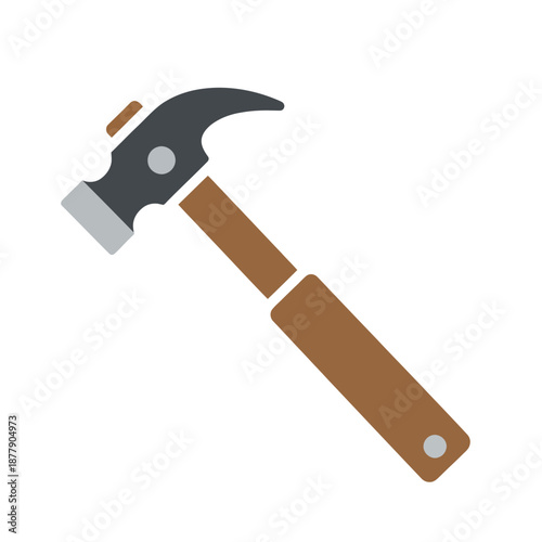 Claw Hammer with Wooden Handle.