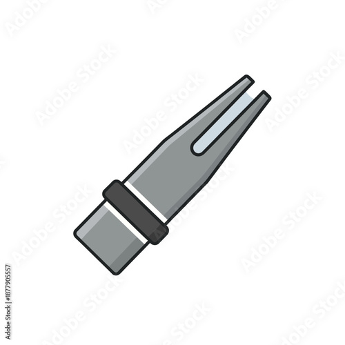 Gray Fork Illustration on White Background.