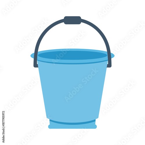 Blue Plastic Bucket with Handle.