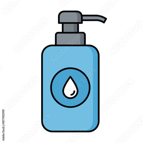Blue Hand Soap Bottle with Pump Dispenser.