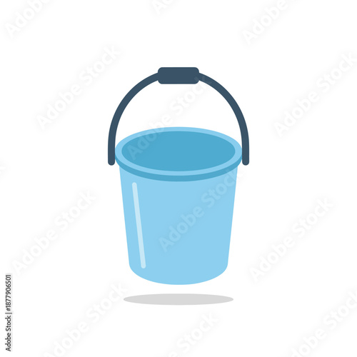 Blue Plastic Bucket with Handle.