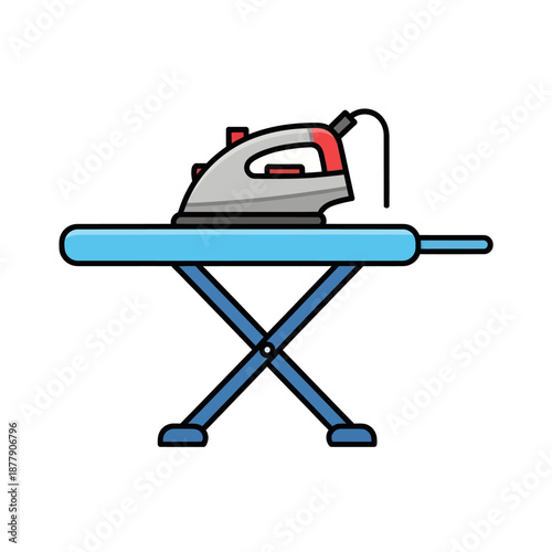 Ironing Board with Electric Iron Appliance.