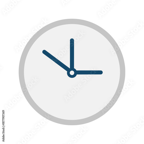 Simple Clock Face with Dark Blue Hands.