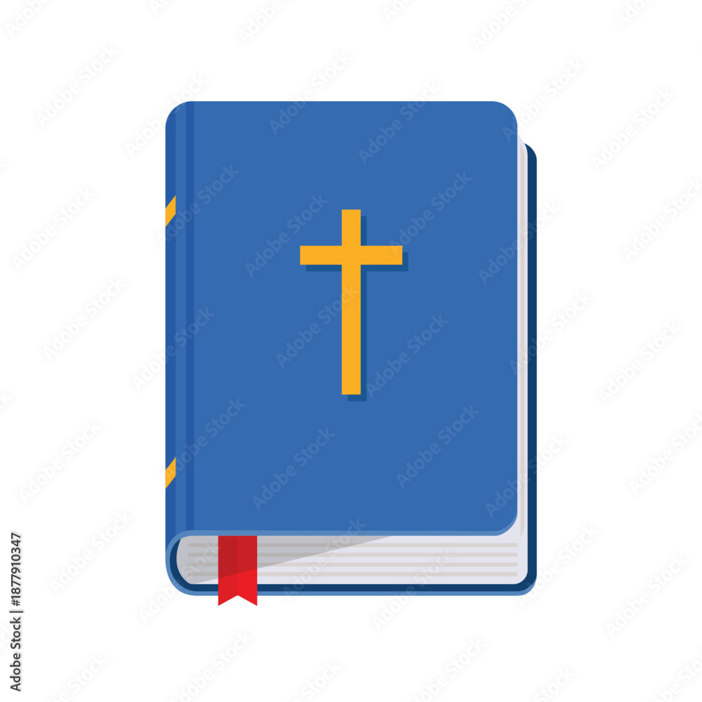 Fototapeta premium Holy bible book flat vector design isolated on white background
