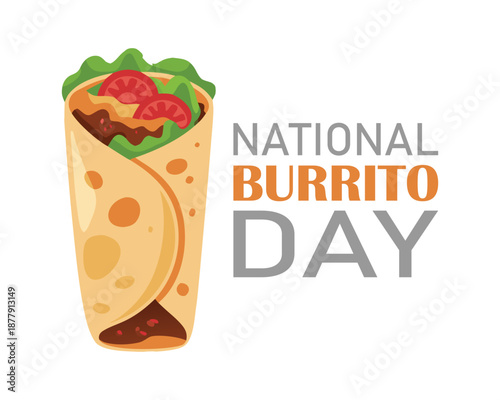 vector graphic of national burrito day good for national burrito day celebration. flat design. flyer design.flat illustration.