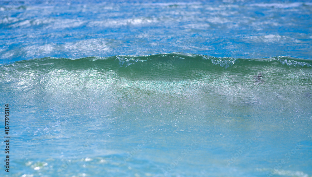 Obraz premium Sea with abstract texture. Sea with wave pattern. Sea on horizon line. Sea with blue water.