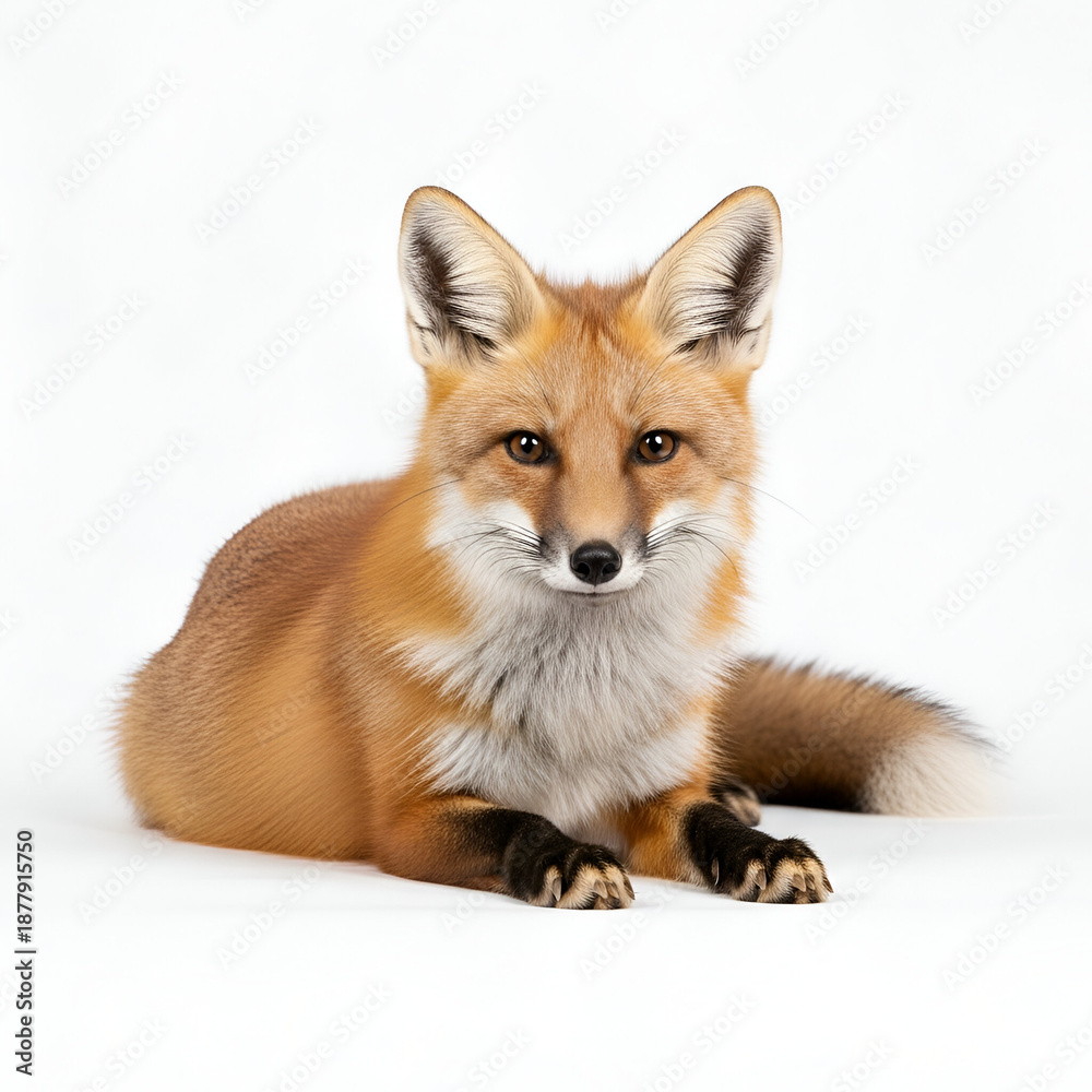 Fototapeta premium Red plains fox standing in grassland