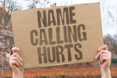 Fényképezés "Name Calling Hurts" Insulting labels cause emotional pain