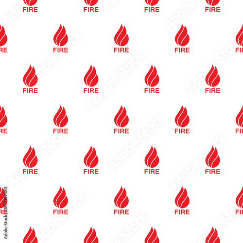 Fire Flame seamless pattern isolated on white background