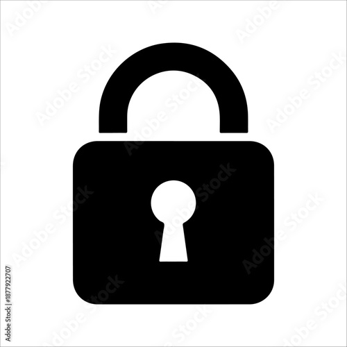 Black padlock icon with white keyhole