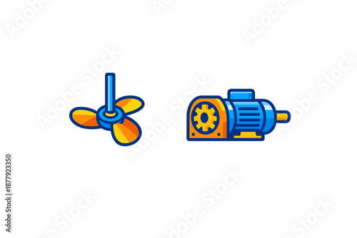 Propeller and Electric Motor Icons
