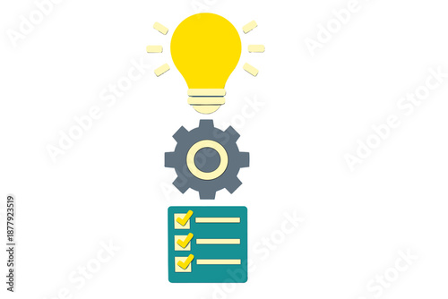 Idea, process and planning icon sequence