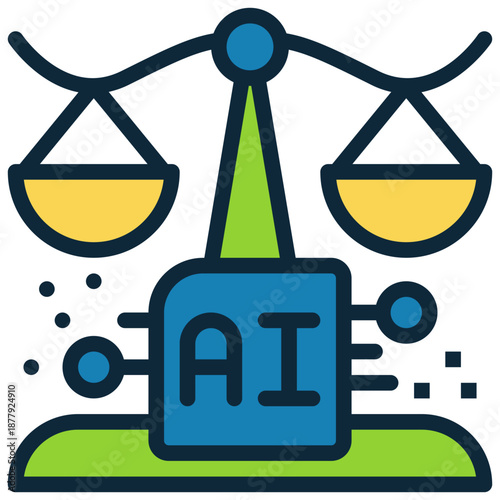 ethics fairness lawer governance ai artificial intelligence filled outline icon