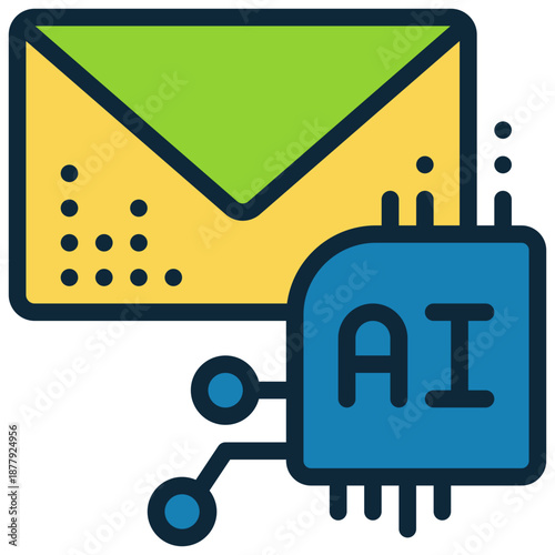 mail contact envelope message ai technology filled outline icon