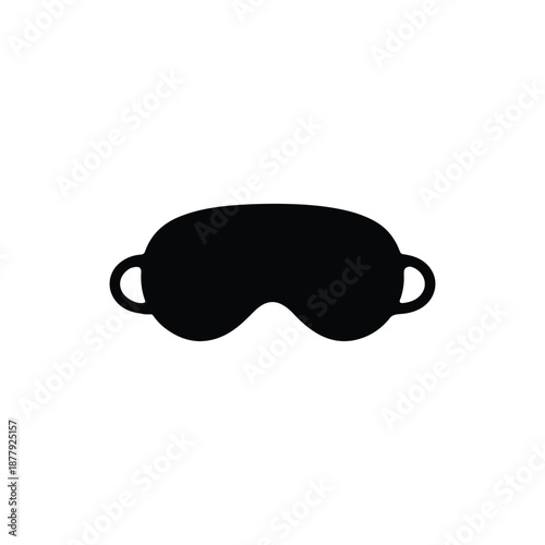 Sleeping mask silhouette vector flat design on white background.
