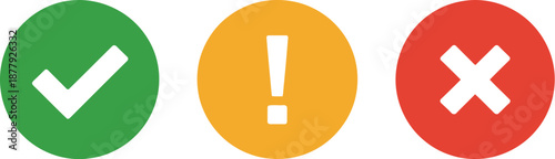 Fundamental user interface icons for confirmation, caution, and cancellation