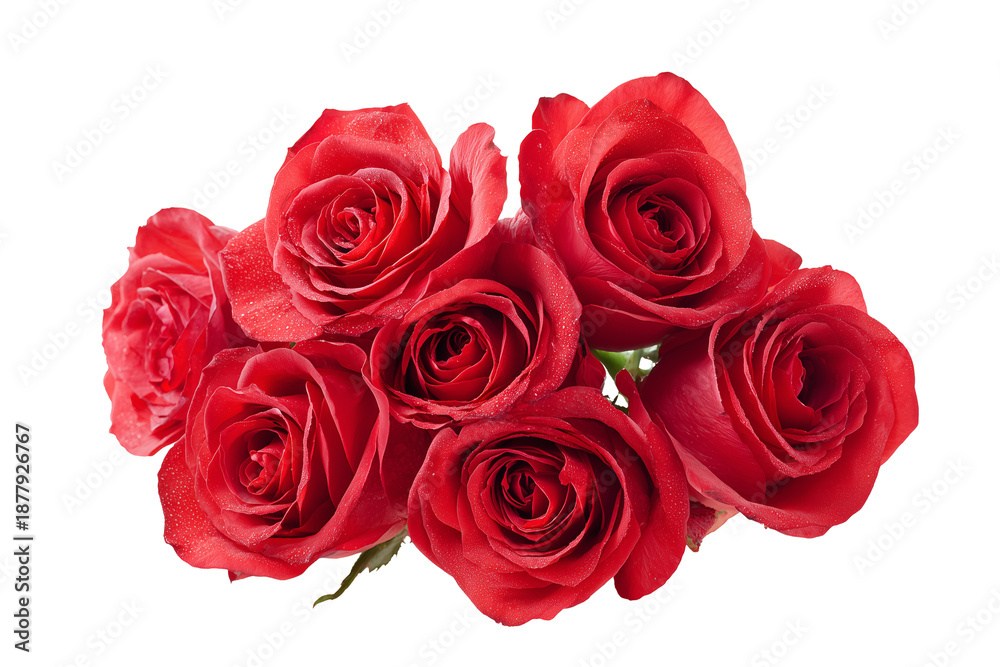 Obraz premium Vibrant red roses isolated on transparent background