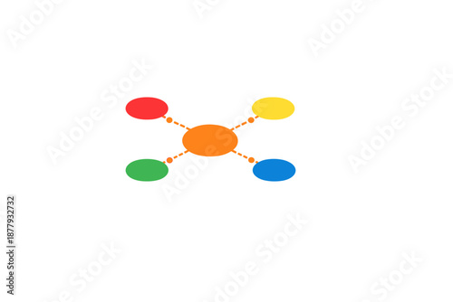 Colorful mind map or flowchart nodes with connections
