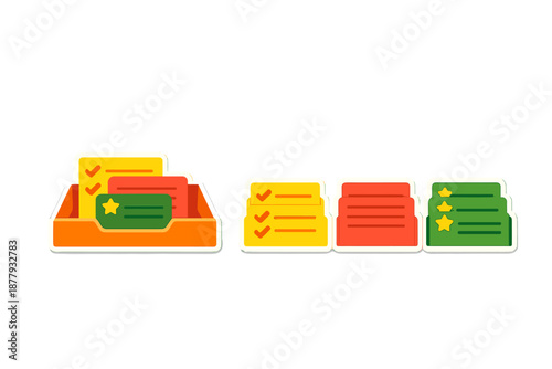 Digital task management icons and inbox
