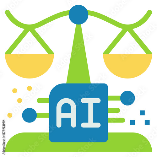 ethics fairness lawer governance ai artificial intelligence flat style icon