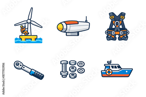 Industrial offshore wind turbine installation and maintenance