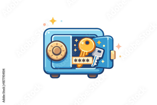 Open safe with key and password input