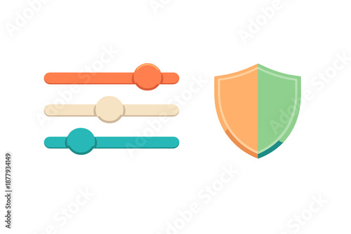 Security and settings sliders with a shield icon