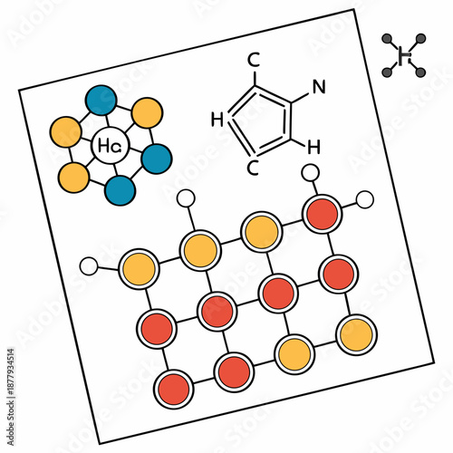 Interactive chemical compound compatibility mapping: futuristic digital interface for analyzing molecular interactions and relationships in a clean vector graphic.