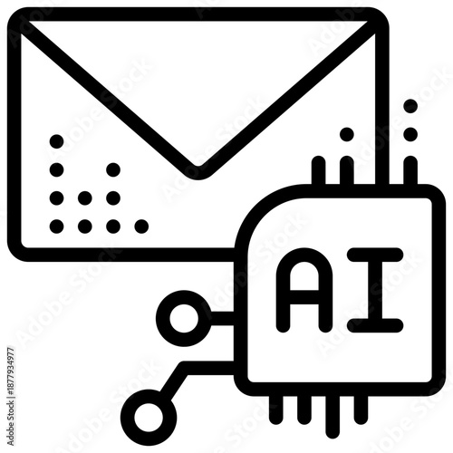mail contact envelope message ai technology simple line icon