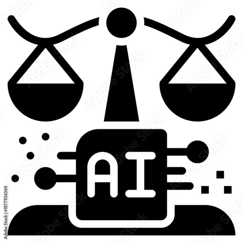 ethics fairness lawer governance ai artificial intelligence solid glyph icon