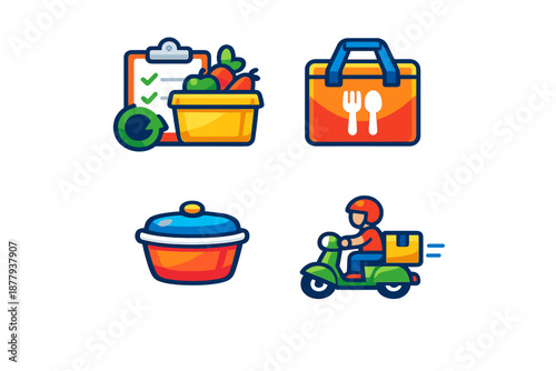 Food delivery service icons