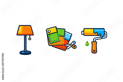 Home decor and renovation icons