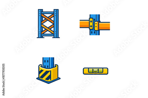 Construction and building tools icons set