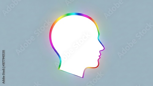 Wallpaper Mural Neon outline human head profile with gradient fill Torontodigital.ca