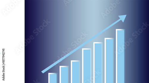 Increasing trend graph with arrow