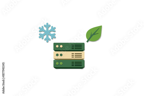 Server cooling and environmental efficiency concept