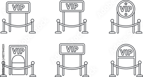 Vip entrance gate icons exclusive access symbols premium membership logos