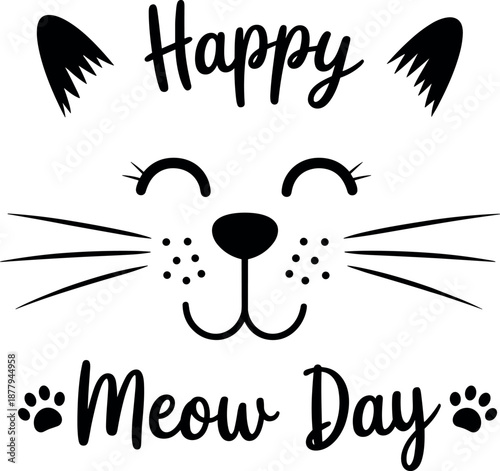 Happy meow day cat feline animal lovers celebrate joyful pets