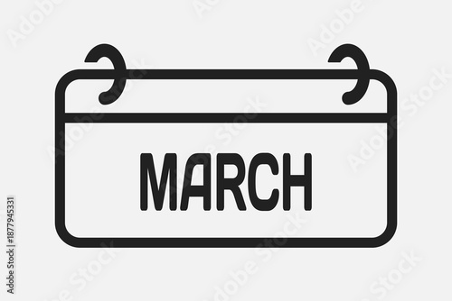 Vector template icon page calendar - March month