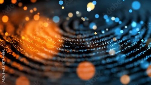 Wallpaper Mural Abstract fingerprint digital data representation on dark background Torontodigital.ca