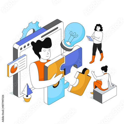 Modern design illustration of problem solving 