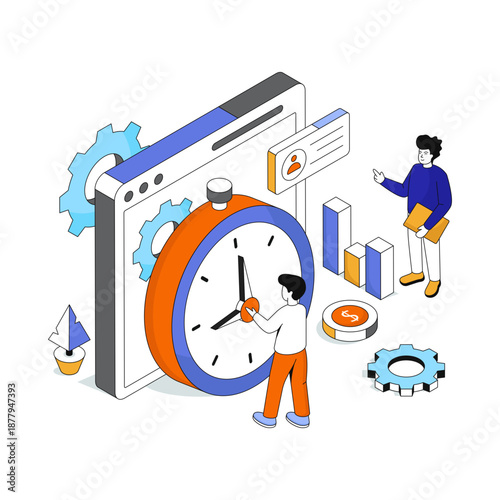A perfect design illustration of time management 