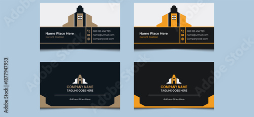 Simple elegant clean editable luxury stationary creative modern home property corporate company professional real estate minimalist construction visiting name business card template design.