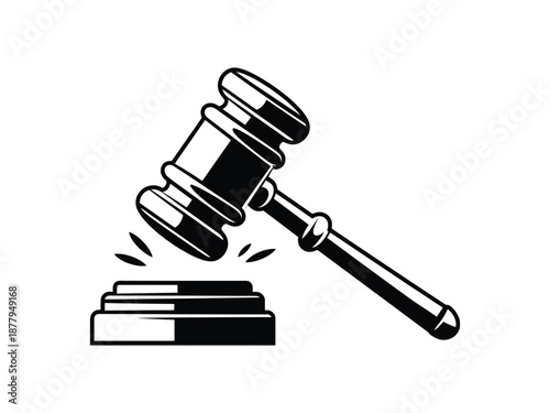 Judge Gavel Icon Representing Law Justice and Court