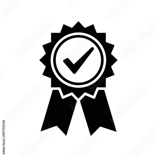 Black and white quality seal badge isolated on transparent background